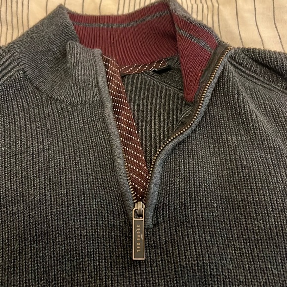 Ted Baker Men’s London Sweater 1/4 Zip Ribbed Pullover - Picture 4 of 10